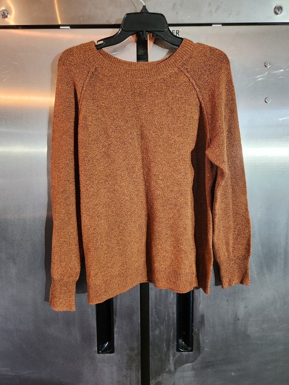 Sonoma Goods for Life Crew Neck Raglan Sweater Rust Cinnamon Heather Size L